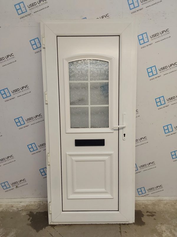 Used White Upvc Front Door 900mm x 2020mm (Reduce To 880mm) 0648 - Image 2