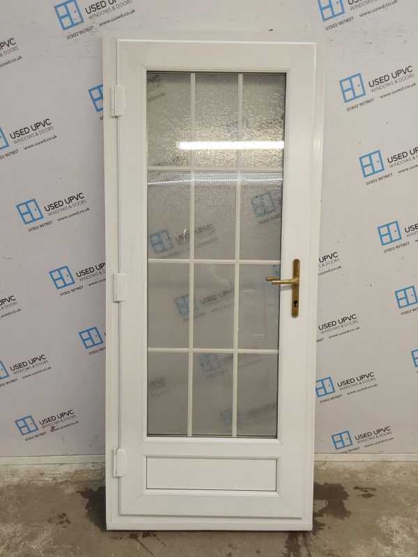 Used White Upvc Back Door 880mm x 2060mm (Reduce To 860mm) 0008 - Image 2