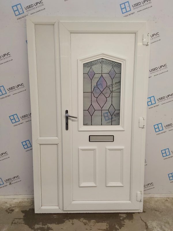 Used White Upvc Front Door And Side Panel 1200mm x 2050mm DS033 - Image 2
