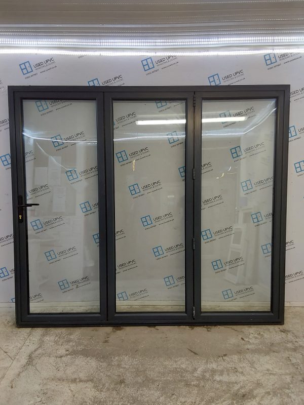 Used Anthracite Grey Aluminium Bi-folding Doors 2400mm x 2105mm BI-FOLD