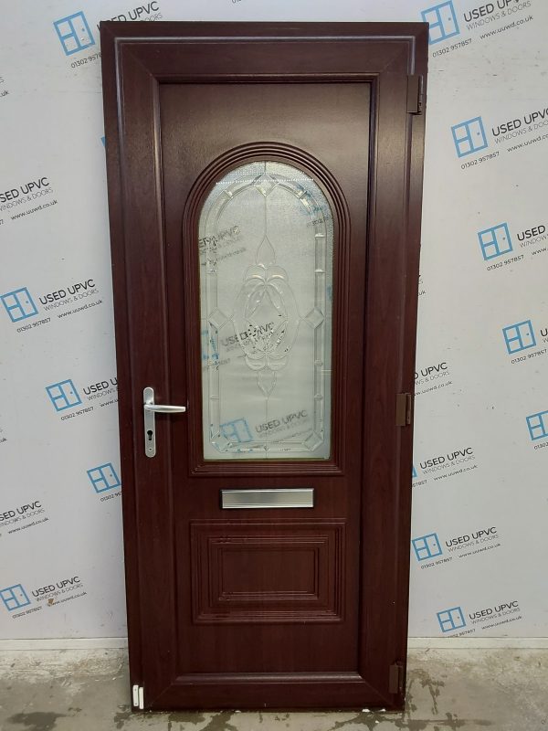 Used Rosewood Upvc Front Door 910mm x 2140mm 0740 - Image 2