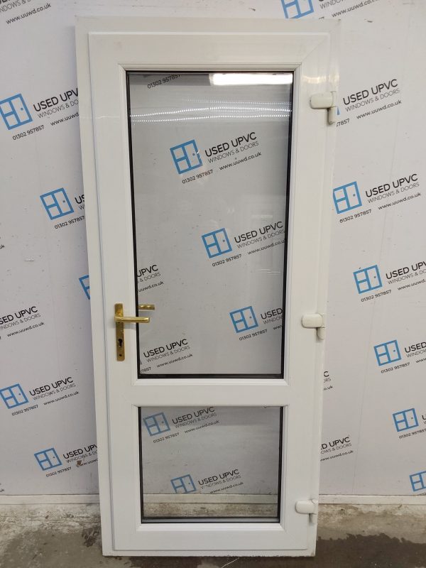Used White Upvc Back Door 830mm x 1920mm 0115 - Image 2