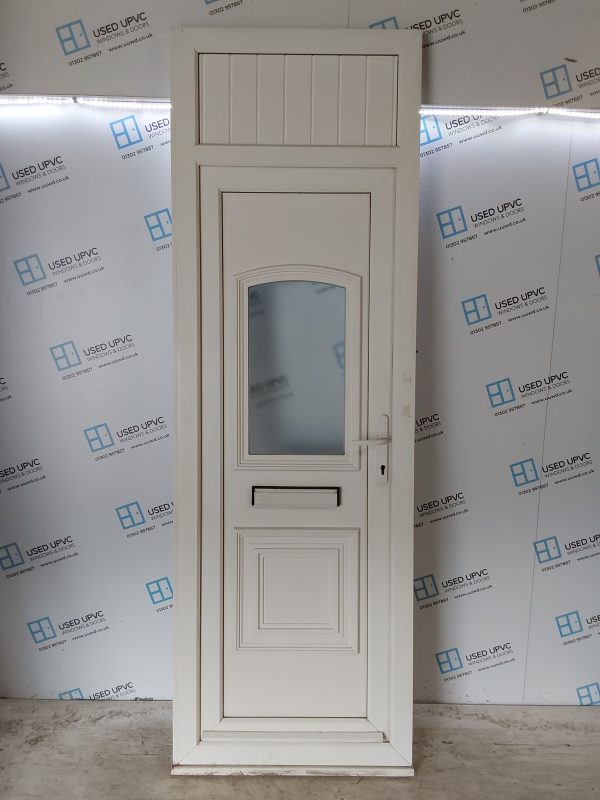 Used White Upvc Front Door And Toplight 820mm x 2500mm (Reduce To 805mm) 0612