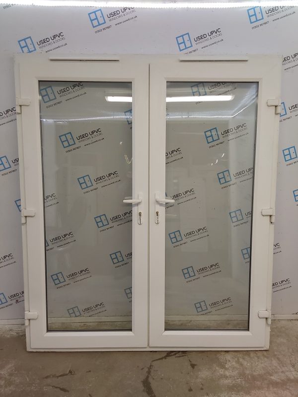 Used White Upvc French Doors 1760mm x 2060mm (Reduce To 2040mm) EA1