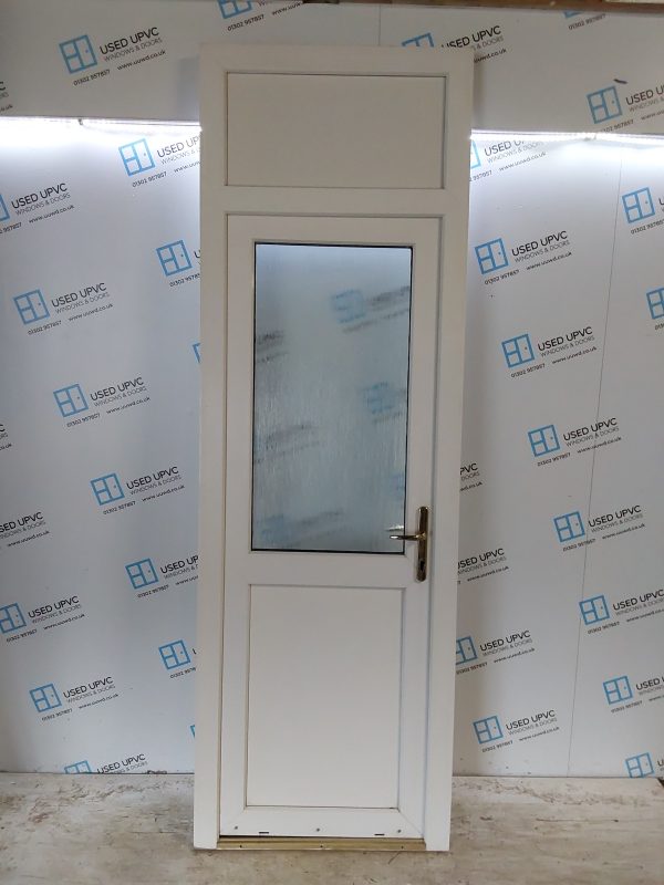 Used White Upvc Back Door And Toplight 820mm x 2500mm 0413