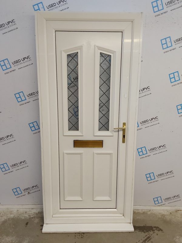 Used White Upvc Front Door 930mm x 2080mm (Reduce To 890mm) 0029