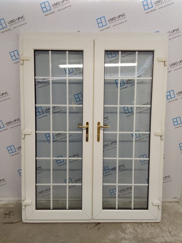 Used White Upvc French Doors 1550mm x 2050mm (Reduce To 2025mm) EA3