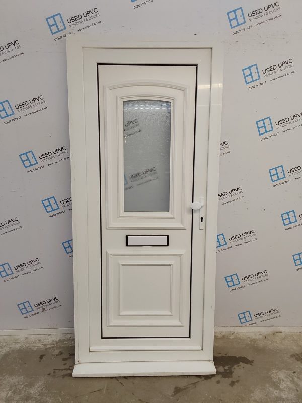 Used White Upvc Front Door 905mm x 2060mm (Reduce To 885mm) 0040
