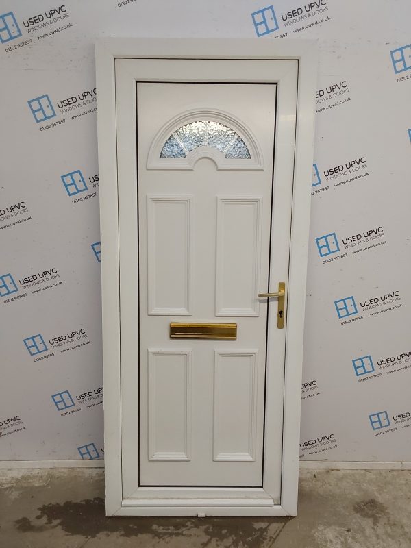 Used White Upvc Front Door 890mm x 2080mm 0378