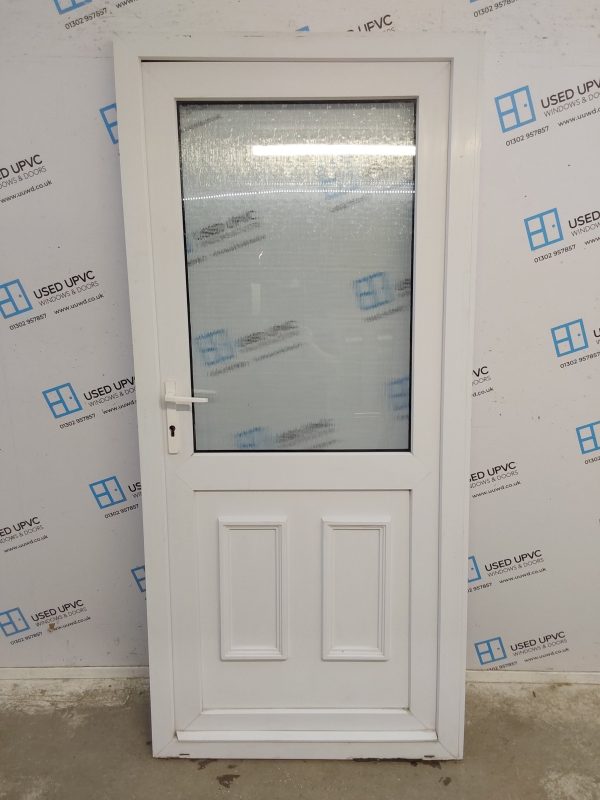 Used White Upvc Back Door 930mm x 2020mm (Reduce To 915mm) 0020