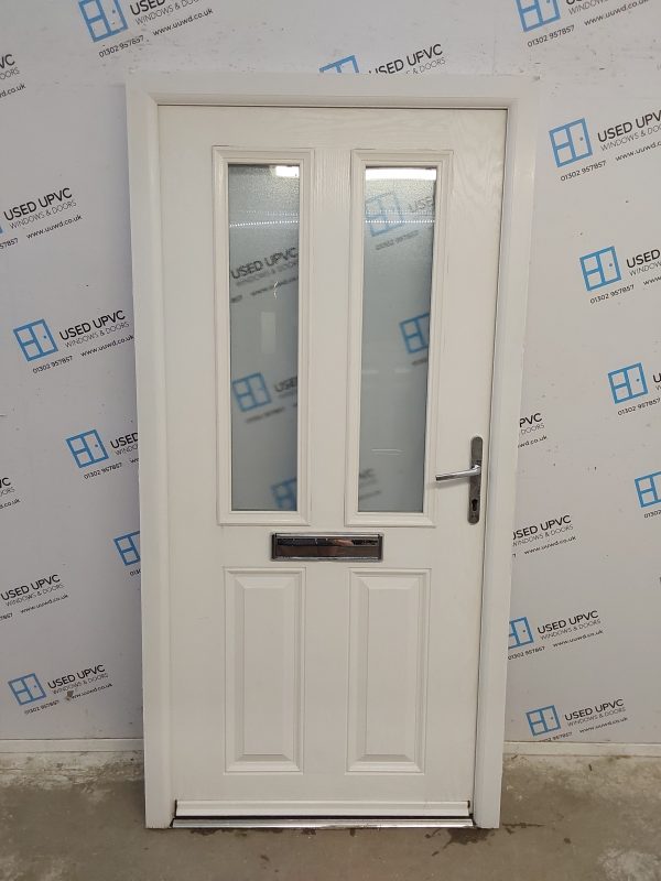Used White Composite Front Door 990mm x 1990mm 0749