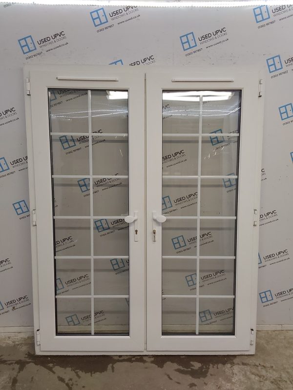 Used White Upvc French Doors 1560mm x 1990mm EA3