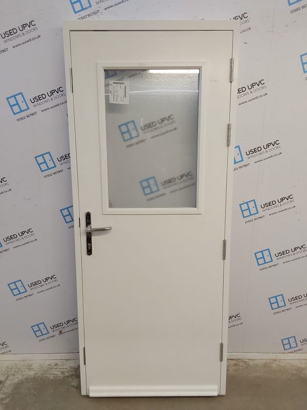 Brand New White Golden Thread FD30 Non Rated Fire Door (Outwards Opening) 840mm x 2015mm C12D04