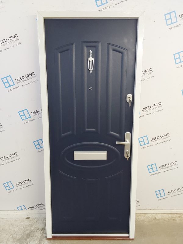 Brand New Blue Aluminium Composite Front Door 835mm x 2020mm C12D10