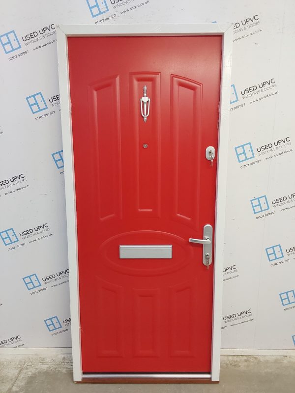 Brand New Red Aluminium Composite Front Door 875mm x 2005mm C12D22