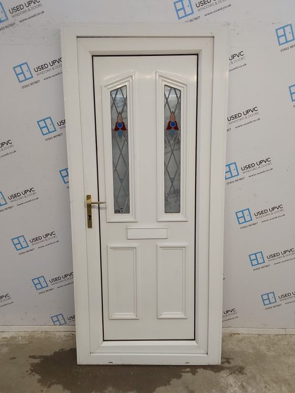 Used White Upvc Front Door 930mm x 2065mm (Reduce To 900mm) 0622