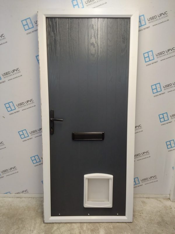 Used Anthracite Grey Composite Front Door 900mm x 2040mm 0638