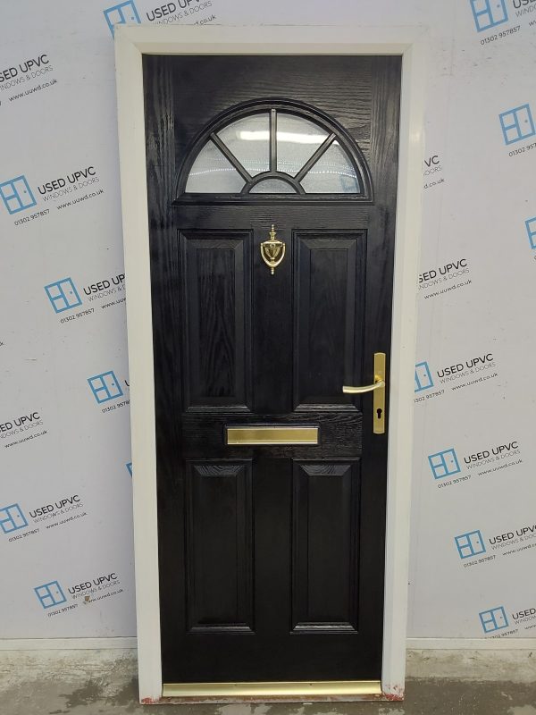 Used Black Composite Front Door 880mm x 2090mm 0028
