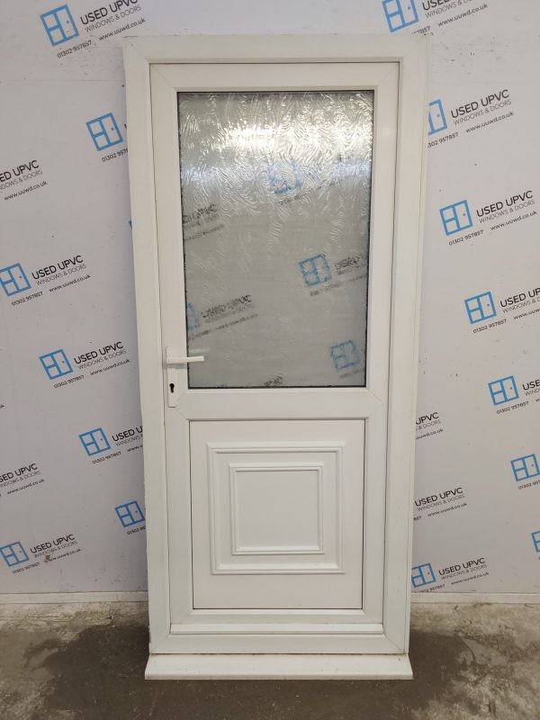 Used White Upvc Back Door 920mm x 2075mm (Reduce To 905mm) C6022