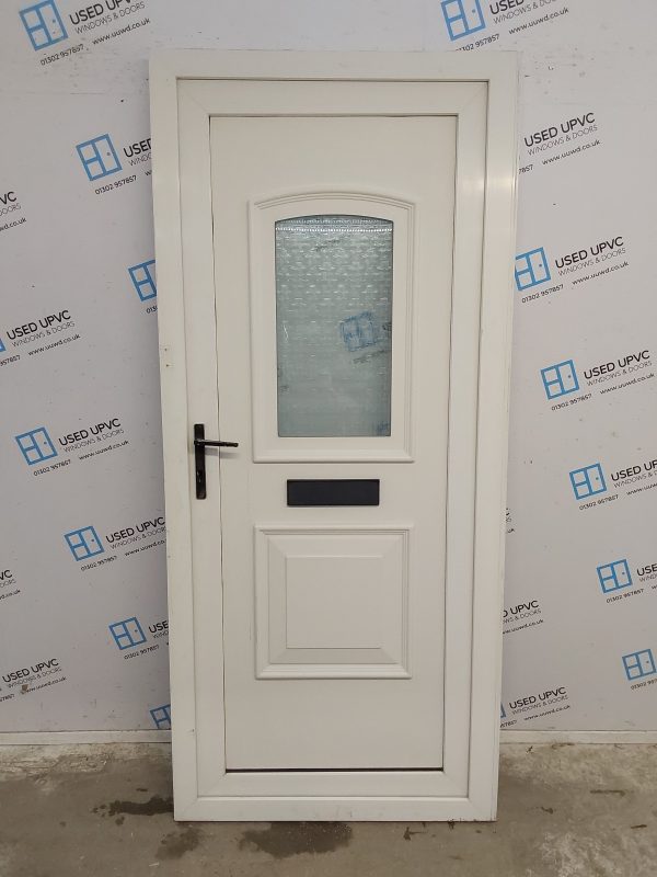 Used White Upvc Front Door 920mm x 2060mm (Reduce To 905mm) 0554