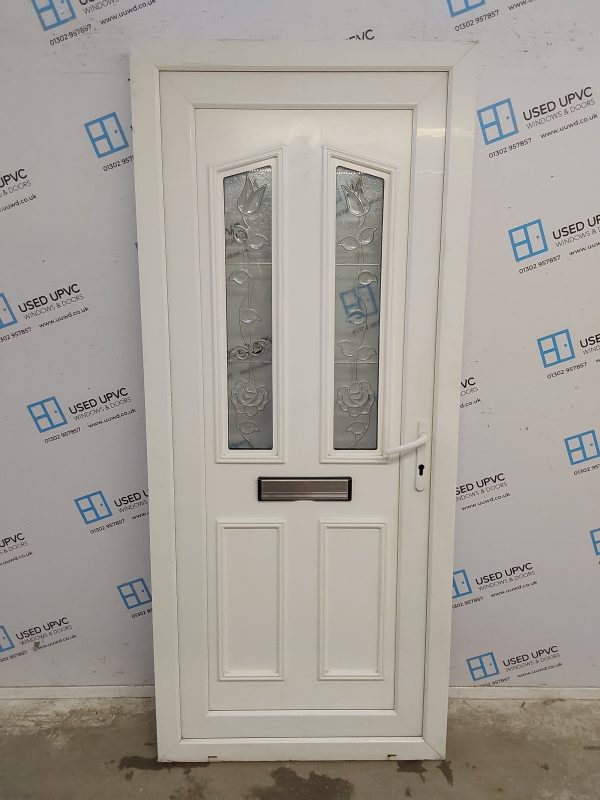 Used White Upvc Front Door 870mm x 2020mm 0318