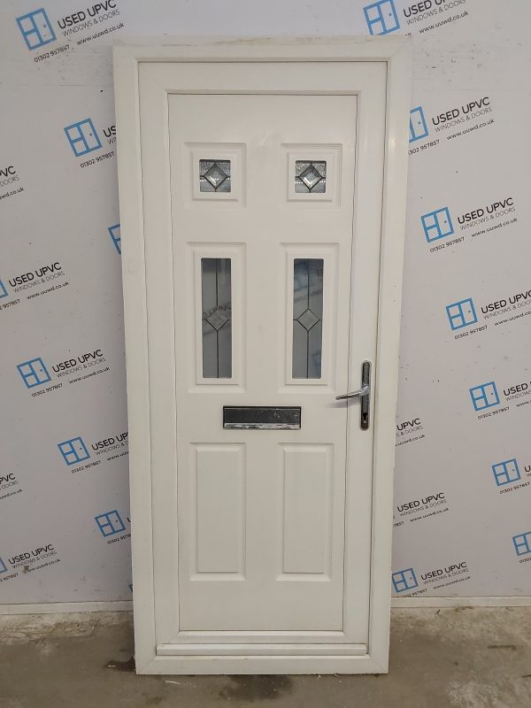 Used White Upvc Front Door 890mm x 2090mm 0161