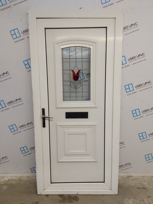Used White Upvc Front Door 955mm x 2040mm 0008