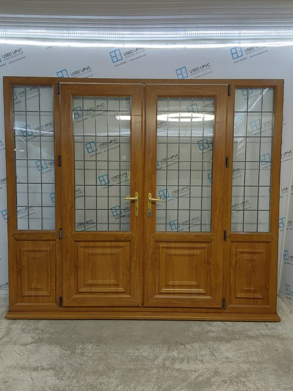 Used Oak Upvc French Doors And Side Panels 2425mm x 2110mm EA6