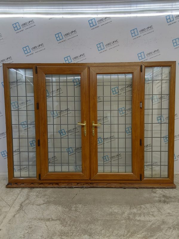 Used Oak Upvc French Doors And Side Panels 2430mm x 1770mm EA12
