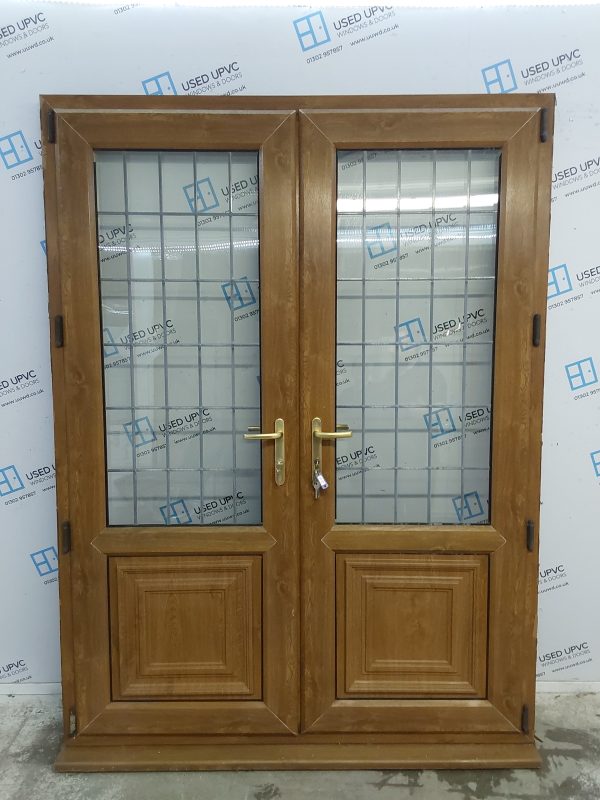 Used Oak Upvc French Doors 1555mm x 2100mm EA15