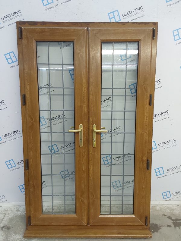 Used Oak Upvc French Doors 1200mm x 1940mm EA22