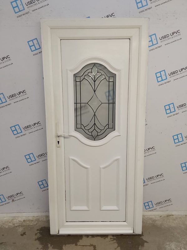 Used White Upvc Back Door 905mm x 2010mm 0172