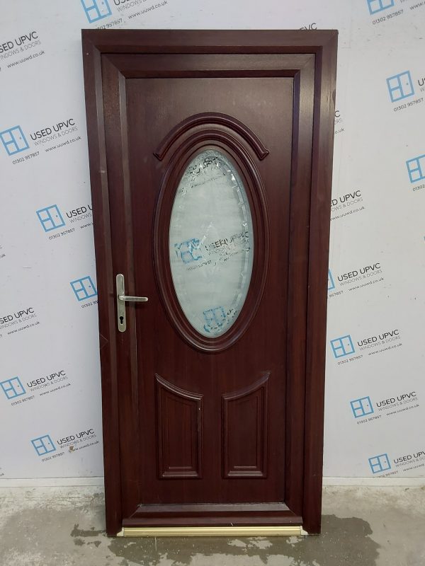 Used Rosewood Upvc Back Door 920mm x 2020mm C7D030