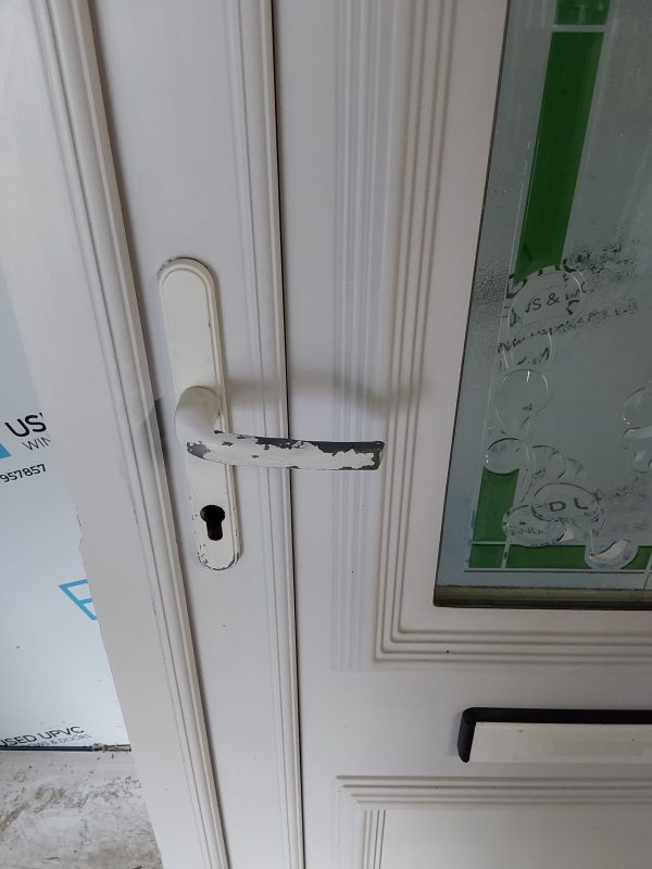 Used White Upvc Front Door And Toplight 860mm x 2545mm 0648 - Image 12