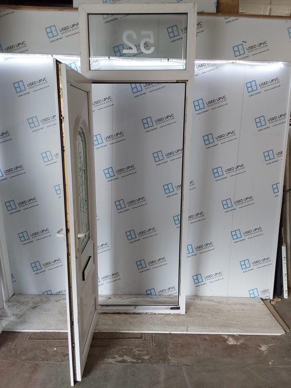 Used White Upvc Front Door And Toplight 860mm x 2545mm 0648 - Image 3