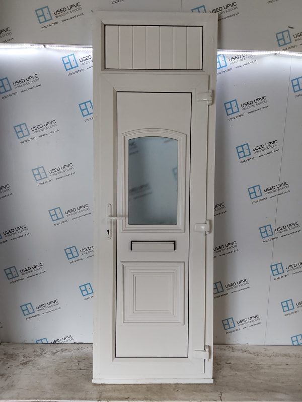 Used White Upvc Front Door And Toplight 820mm x 2500mm (Reduce To 805mm) 0612 - Image 2