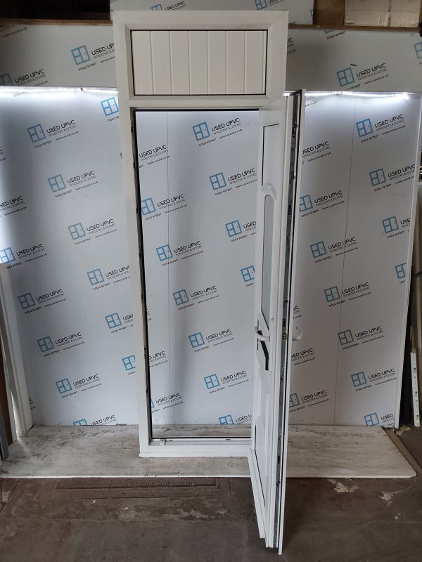 Used White Upvc Front Door And Toplight 820mm x 2500mm (Reduce To 805mm) 0612 - Image 3