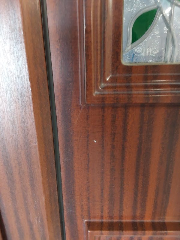 Used Woodgrain Upvc Back Door And Toplight 890mm x 2520mm 0087 - Image 11