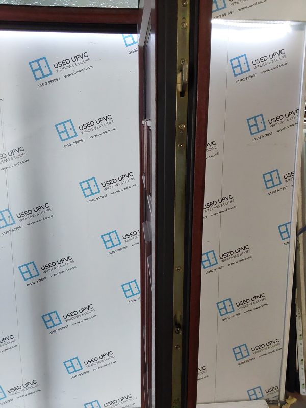 Used Woodgrain Upvc Back Door And Toplight 890mm x 2520mm 0087 - Image 4