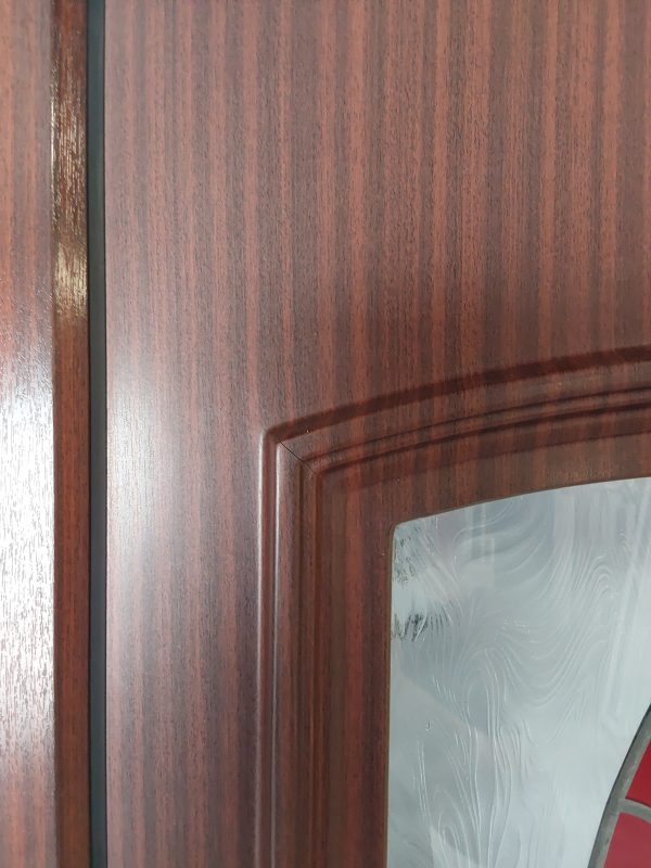 Used Woodgrain Upvc Front Door And Toplight 940mm x 2425mm 0724 - Image 7