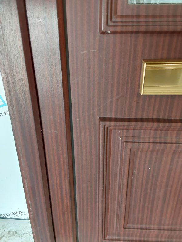 Used Woodgrain Upvc Front Door And Toplight 940mm x 2425mm 0724 - Image 11