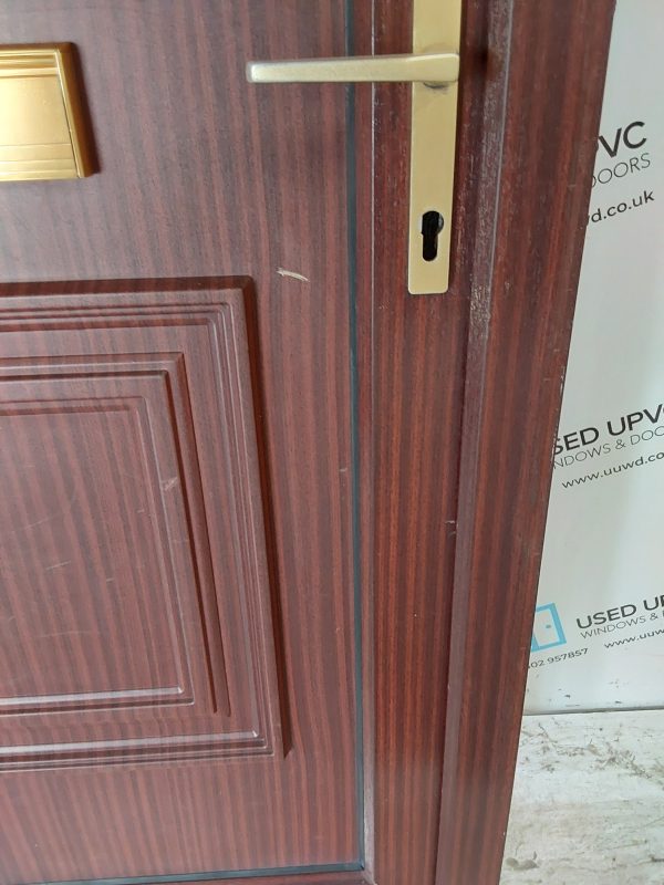 Used Woodgrain Upvc Front Door And Toplight 940mm x 2425mm 0724 - Image 12