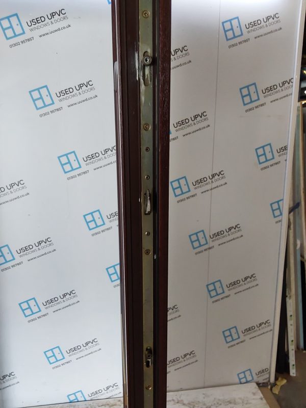 Used Woodgrain Upvc Front Door And Toplight 940mm x 2425mm 0724 - Image 4