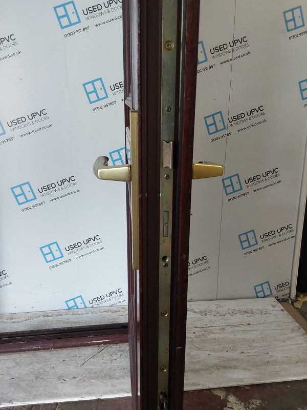 Used Woodgrain Upvc Front Door And Toplight 940mm x 2425mm 0724 - Image 5