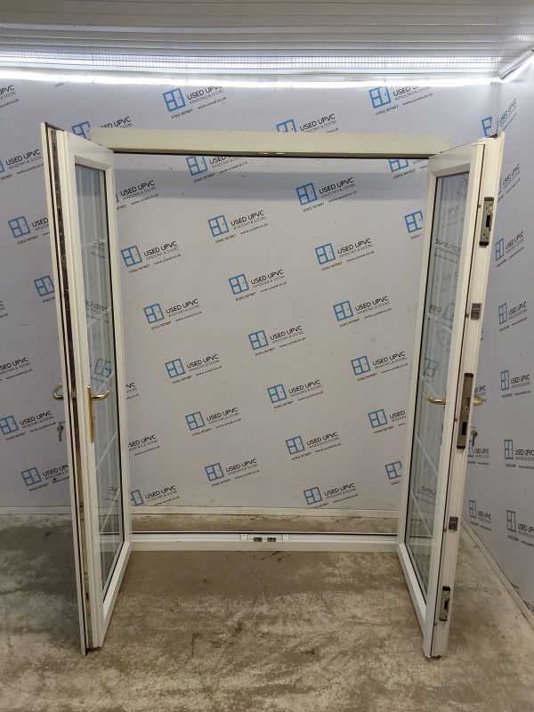 Used White Upvc French Doors 1550mm x 2050mm (Reduce To 2025mm) EA3 - Image 2