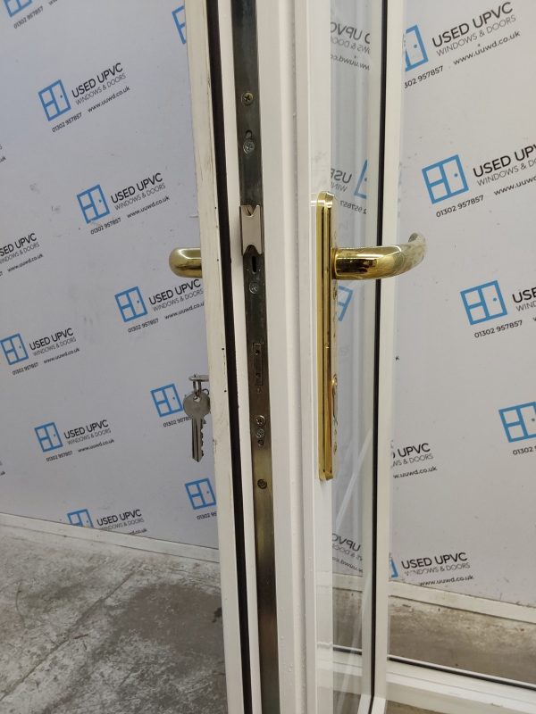 Used White Upvc French Doors 1550mm x 2050mm (Reduce To 2025mm) EA3 - Image 4
