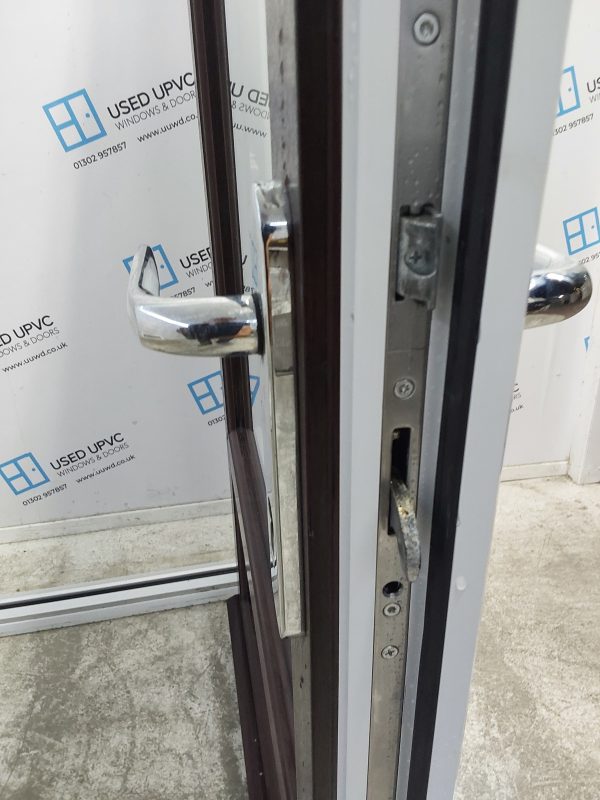Used Rosewood Upvc Back Door 980mm x 1880mm (reduce to 950mm x 1830mm) 0637 - Image 7