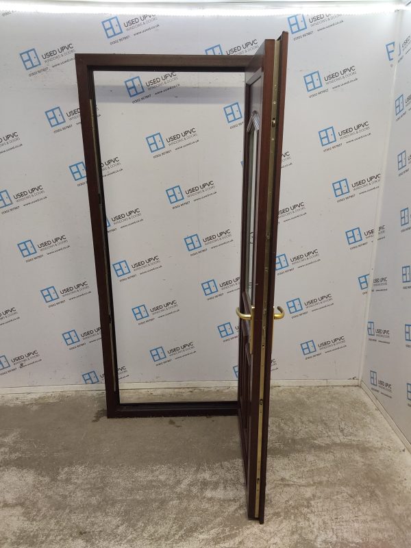 Used Rosewood Upvc Back Door 925mm x 2065mm (Reduce To 905mm) 0716 - Image 3