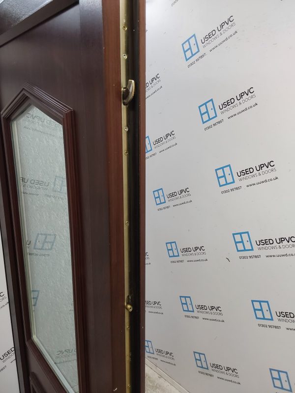 Used Rosewood Upvc Back Door 925mm x 2065mm (Reduce To 905mm) 0716 - Image 4