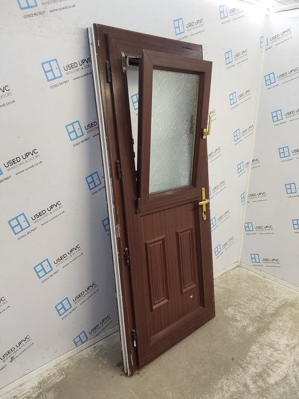 Used Woodgrain Upvc Stable Door 895mm x 2060mm (Reduce To 875mm) 0148 - Image 3